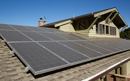 Solar panels on the roof of a house in burleson, tx